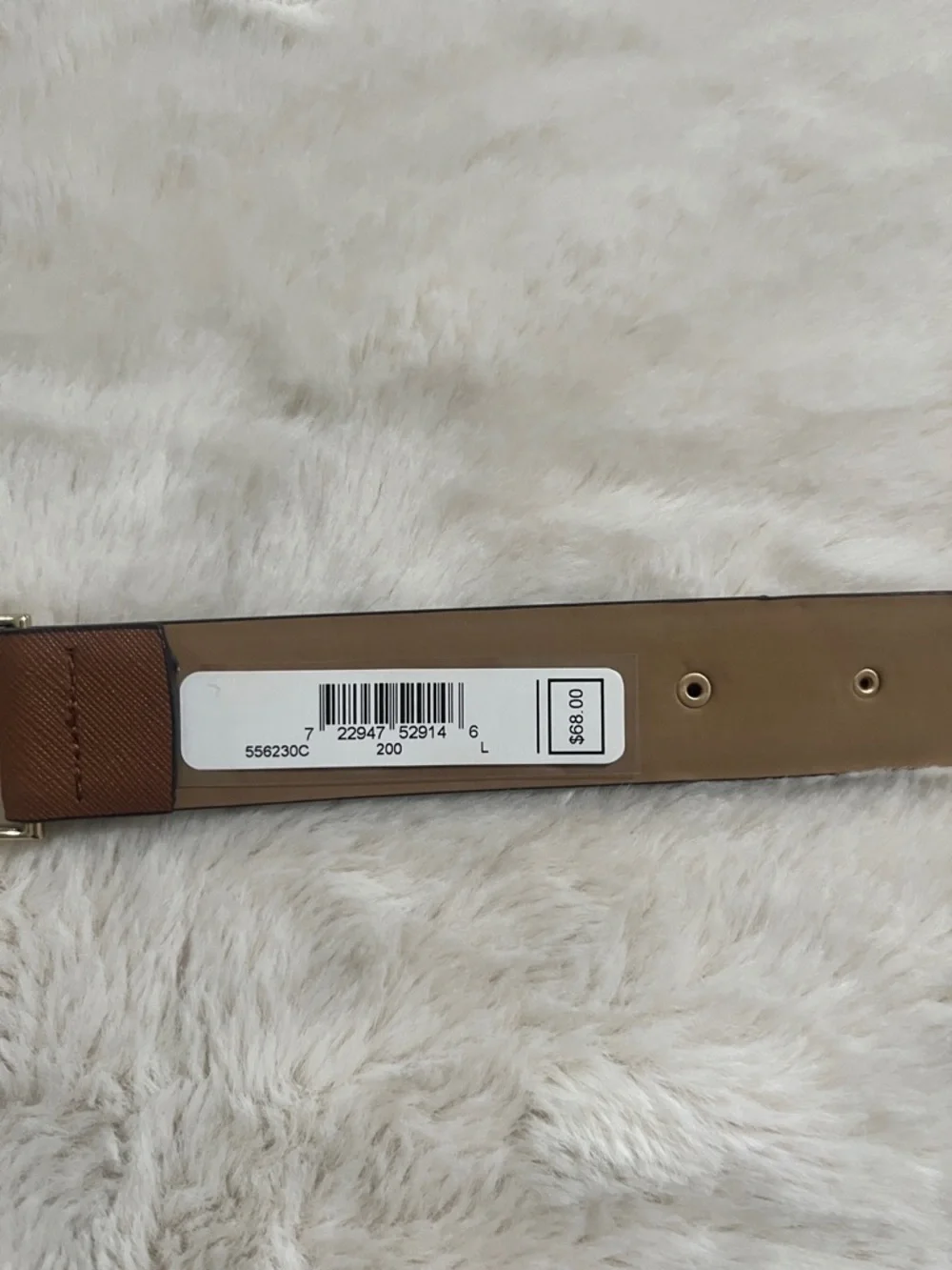 Michael Kors Brown Leather MK Circle Logo Belt with Gold Buckle - Picture 2 of 5